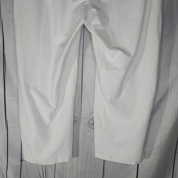 Eileen Fisher White Cropped Pull On Minimalist Casual Travel Pants - Picture 8 of 9